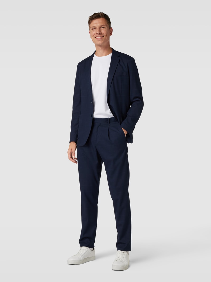 Anzughose mit Allover-Muster Modell 'Pure' in marineblau