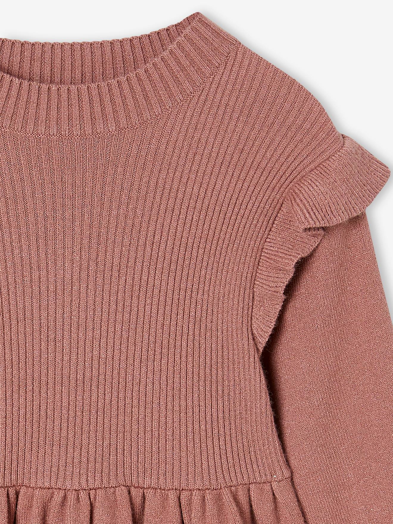 Vertbaudet Mädchen Strickkleid mit Volants Oeko-Tex - nachtblau