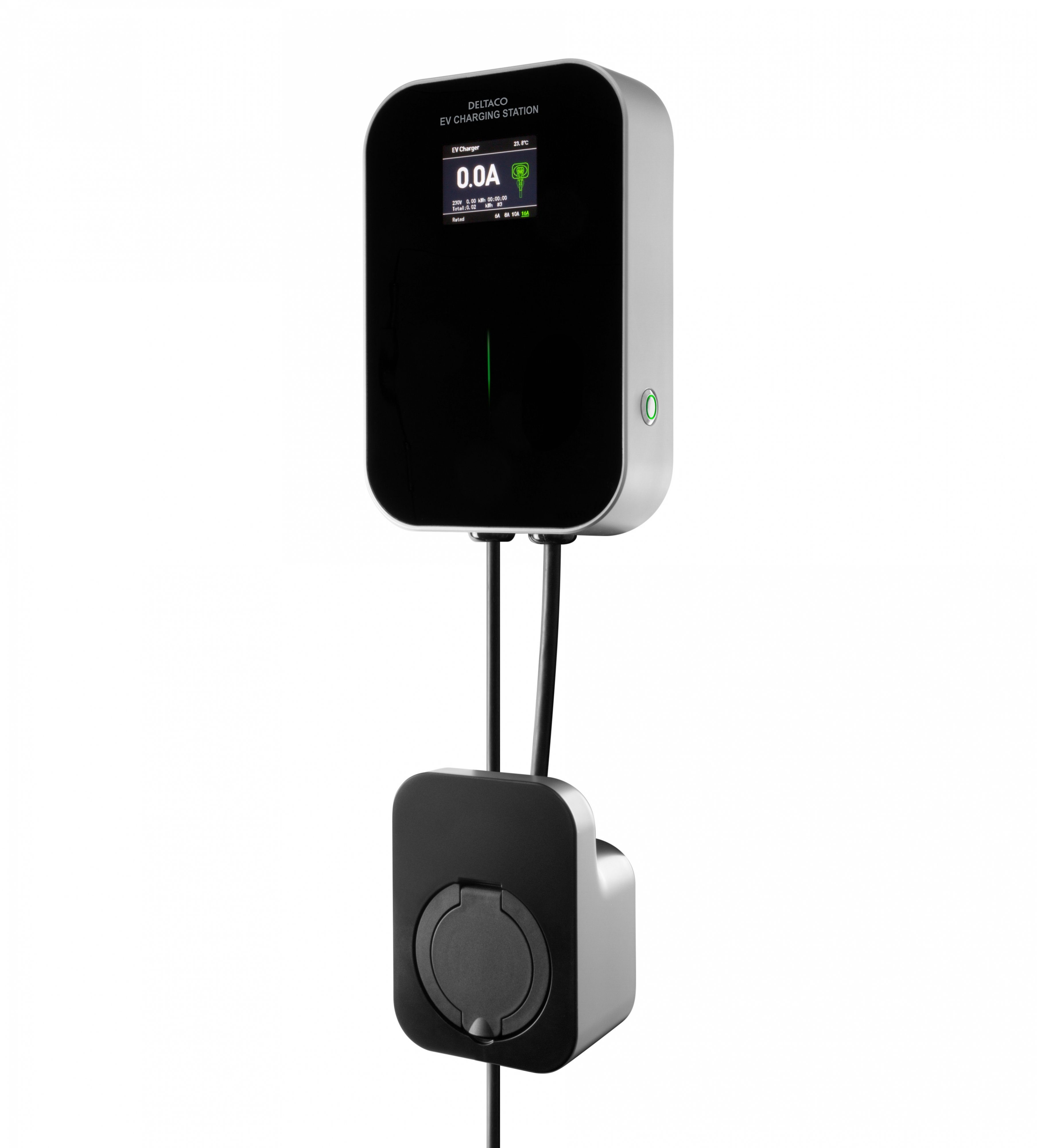 DELTACO Stationäre Ladestation Elektroauto-Ladestation EV-4120, 3,6kW / 16A, 1-phasig, IP54 Schutz vor Staub und Strahlwasser