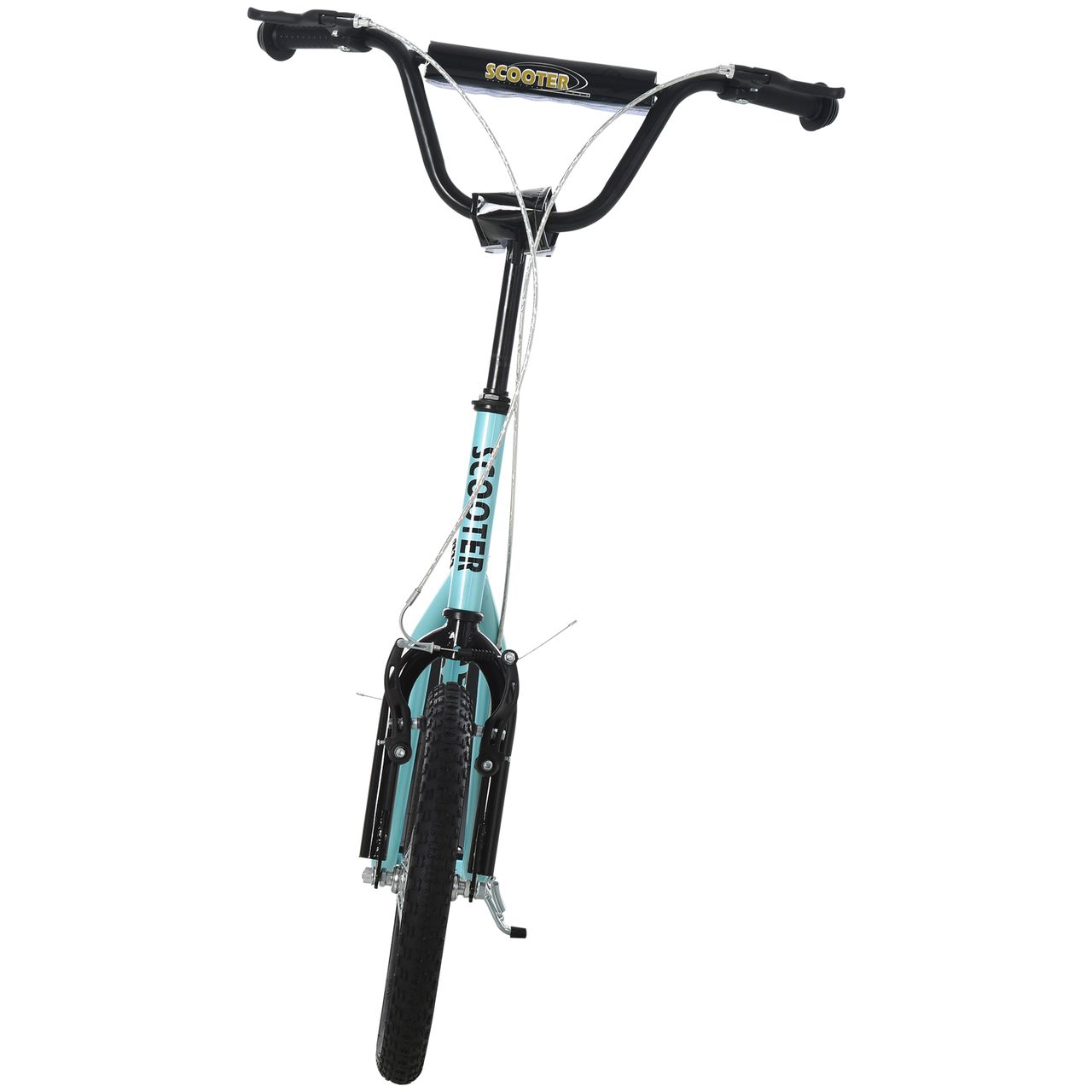 HOMCOM Kinderroller Scooter Tretroller Cityroller Kinder Roller Kickboard mit Luftreifen16/12 Zoll Blau 135 x 58 x 88-94 cm