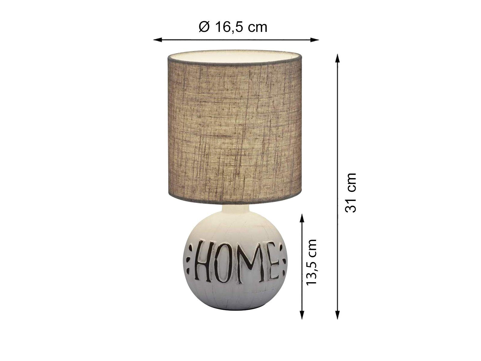 meineWunschleuchte LED Tischleuchte, LED wechselbar, Warmweiß, stylisch-e Design-er Nachttisch-lampe für Fensterbank, Höhe 31cm