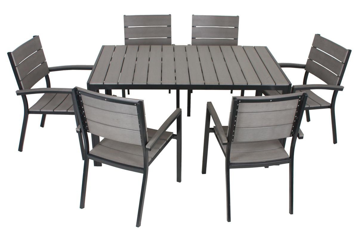 Garden Pleasure Harms Gruppe OLIVIA 7tlg. / 1x Tisch / 6x Stapelstuhl