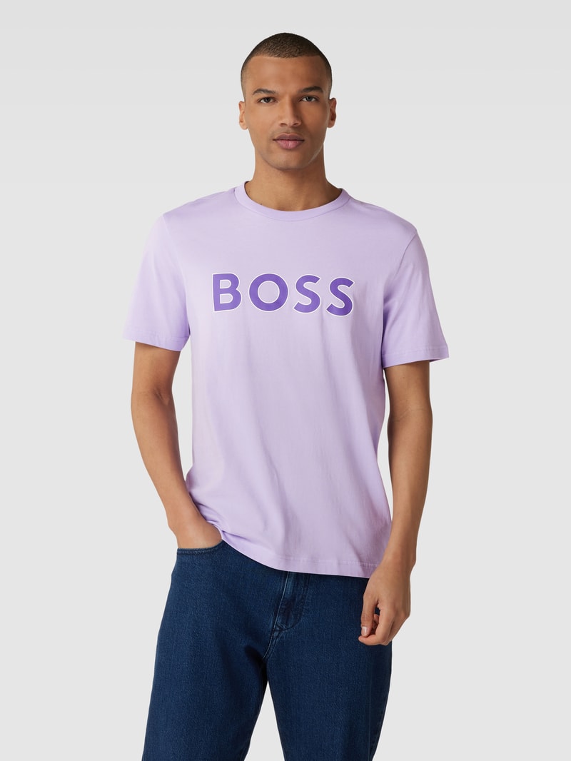 T-Shirt mit Logo-Print in flieder