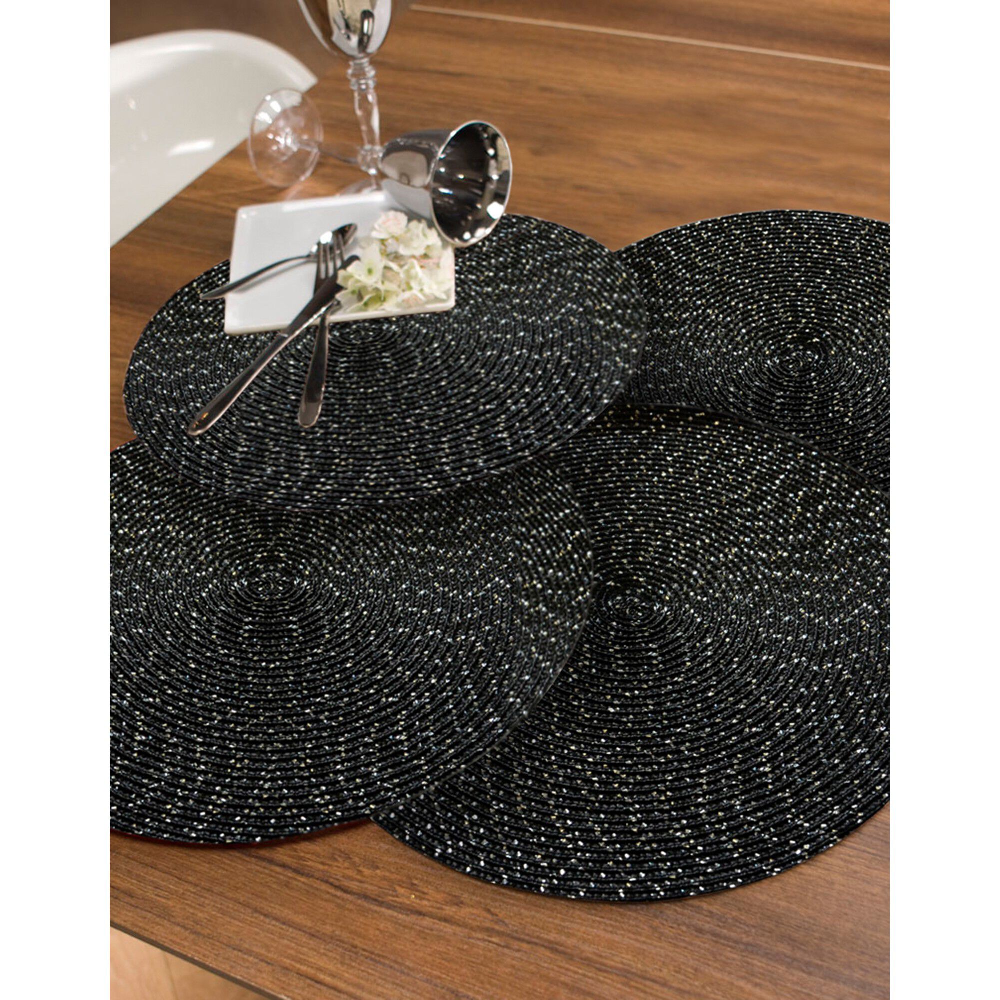 Set de table rond design métallisé