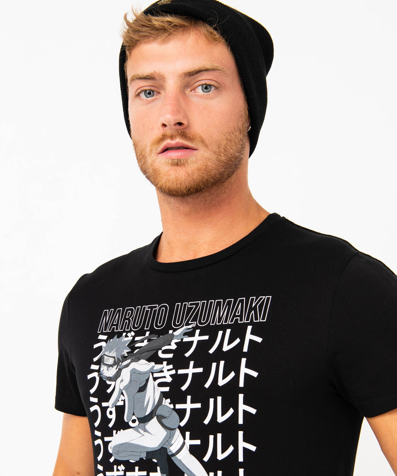 Tee-shirt à manches courtes imprimé homme - Naruto Shippuden noir | GEMO