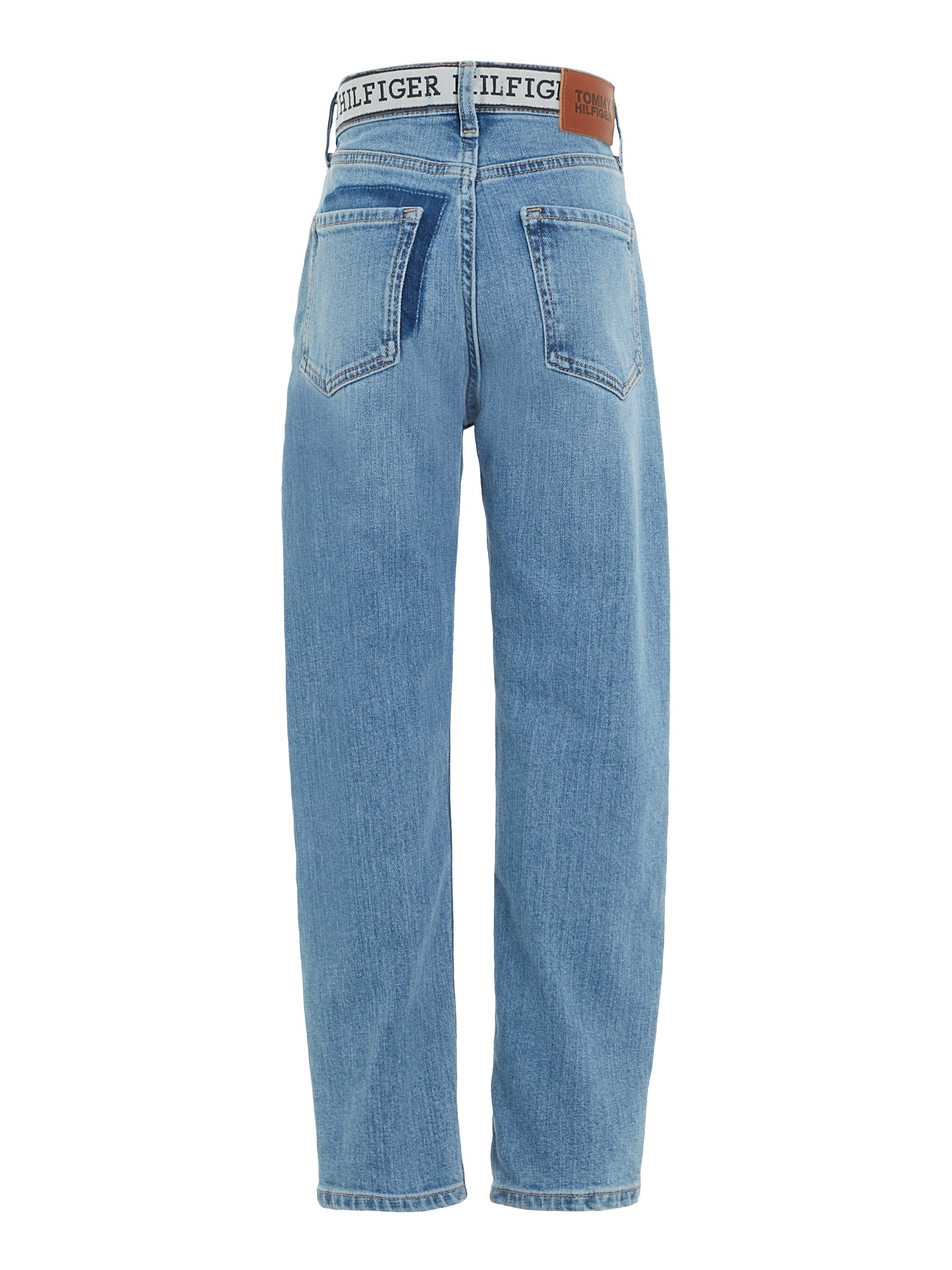 Tommy Hilfiger Straight-Jeans ARCHIVE RECONSTRUCTED MID WASH mit Logoschriftzug am Bund