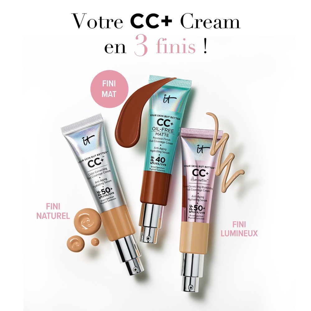 It Cosmetics Your Skin But Better™ CC+ Cream Oil Free Matte CC Crème Correctrice Mate Haute Couvrance