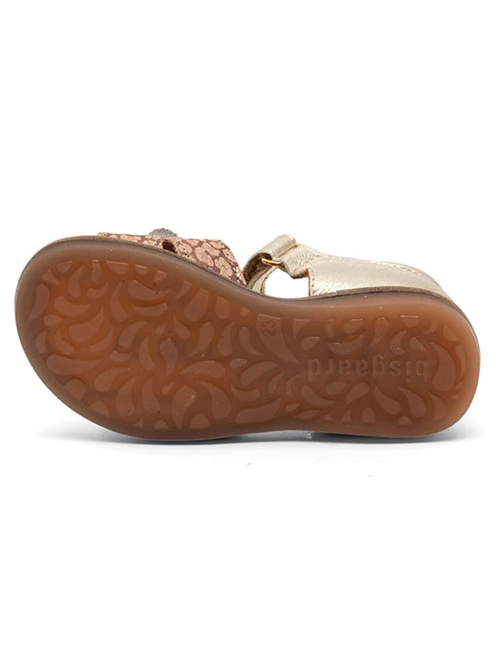 bisgaard Leder-Sandalen in Gold/ Beige günstig kaufen