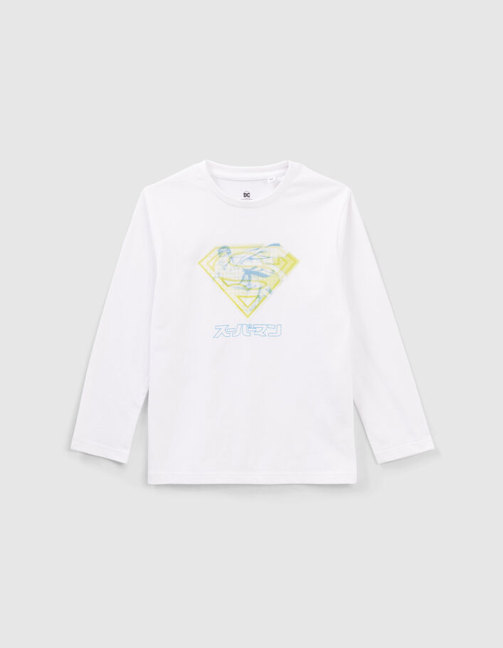 T-shirt blanc visuel lenticulaire SUPERMAN garçon