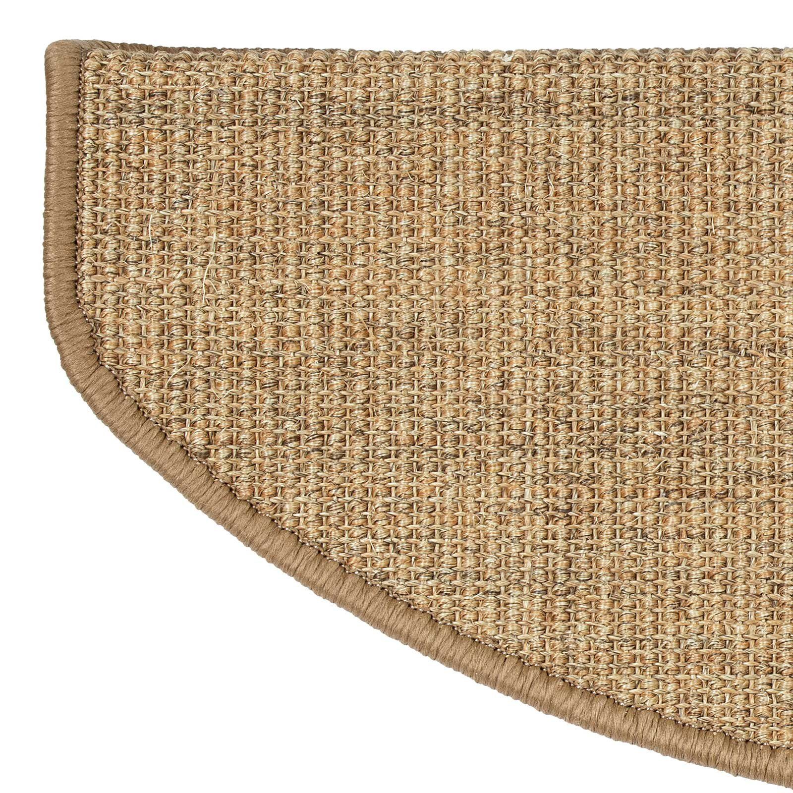 Stufenmatte Sisal Urban, Stufenschutz, viele Farben, Matte, Karat, Halbrund, mit stabilem Klebewinkel