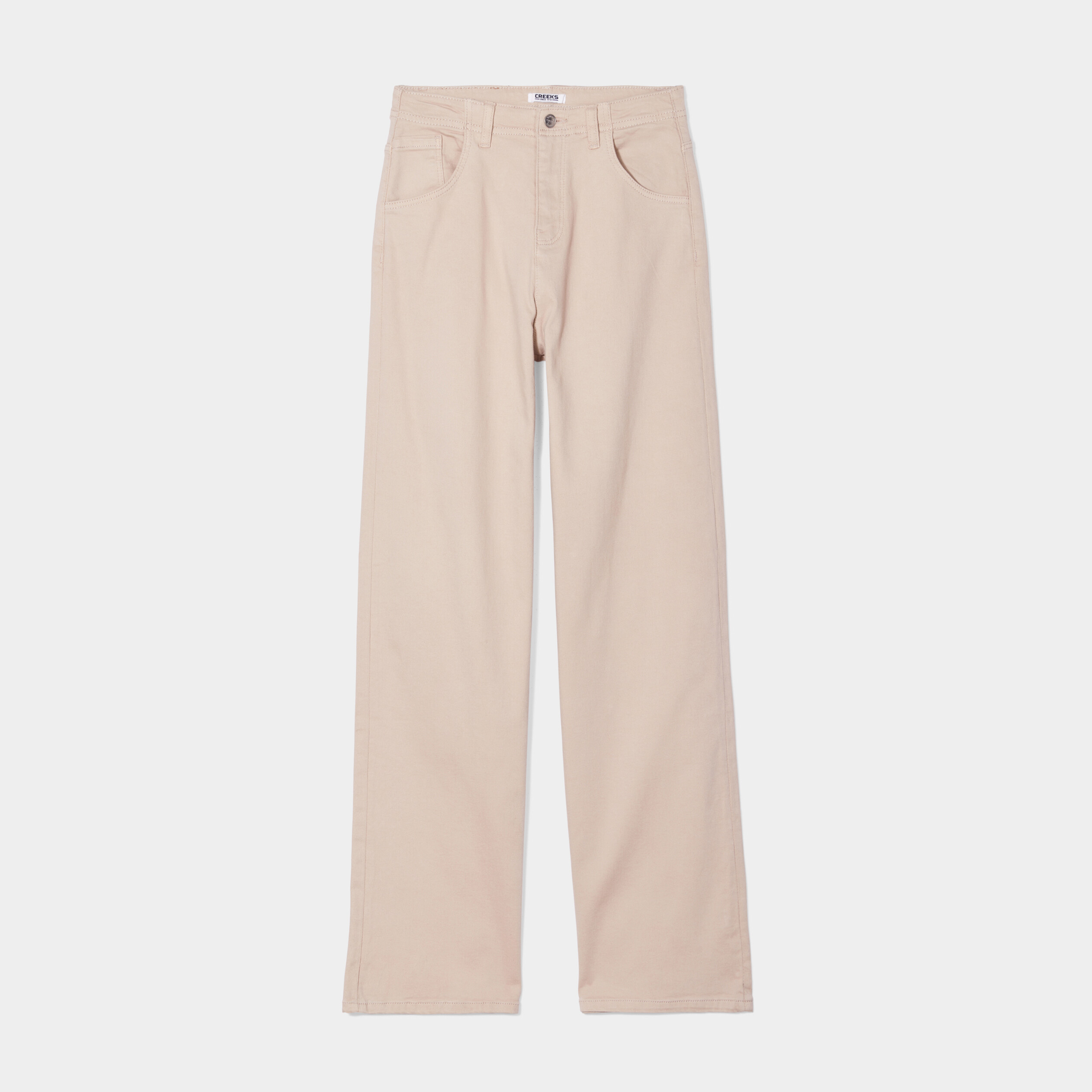 Pantalon large taille haute beige femme | La Halle