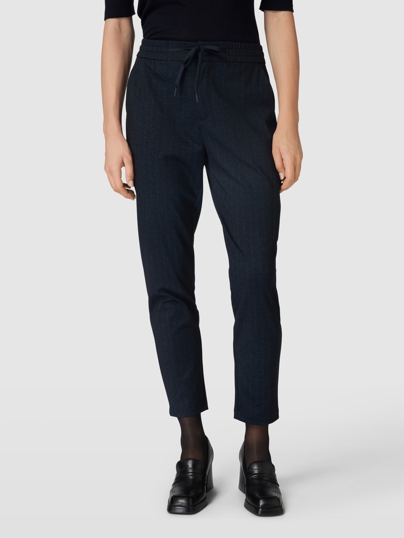 Stoffhose mit Beintasche in marineblau
