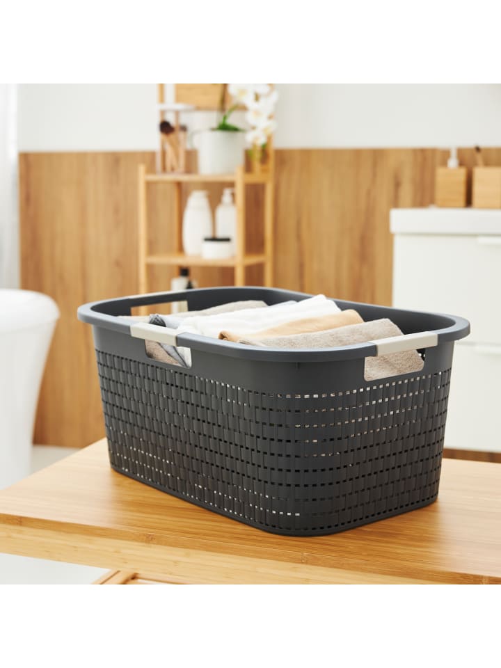 Rotho Country Wäscheset 2tlg. 55l, 40l, Kunststoff (PP) BPA-frei in Anthrazit günstig kaufen onesize
