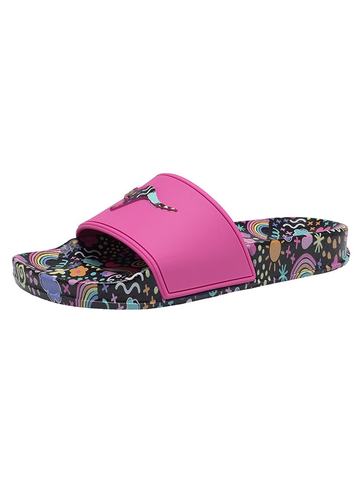 Kangaroos Pantoletten in Schwarz/Pink günstig kaufen