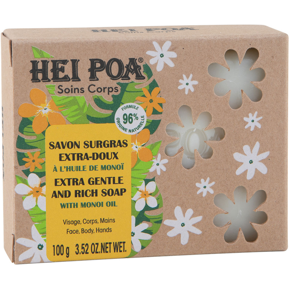Hei Poa Savon surgras extra-doux à l'huil de monoï Savon Solide