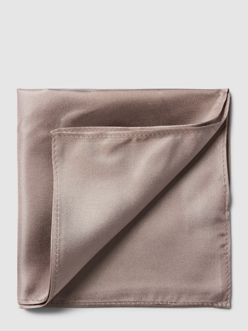 Einstecktuch aus Seide in quadratischer Form in taupe