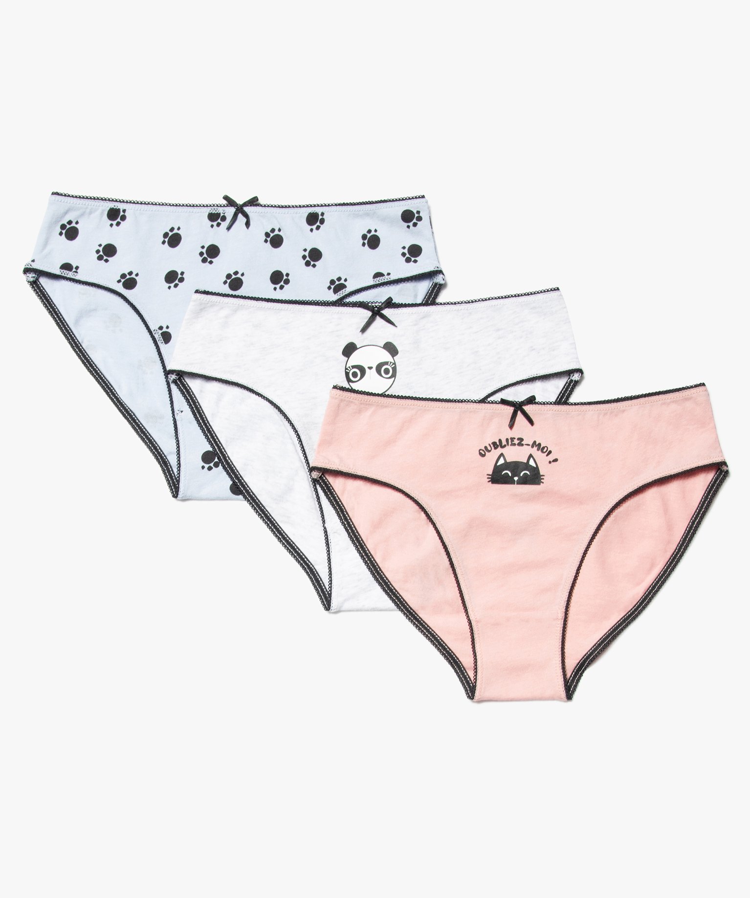 Culottes fille à motif animaliers en coton biologique (lot ... imprime | GEMO