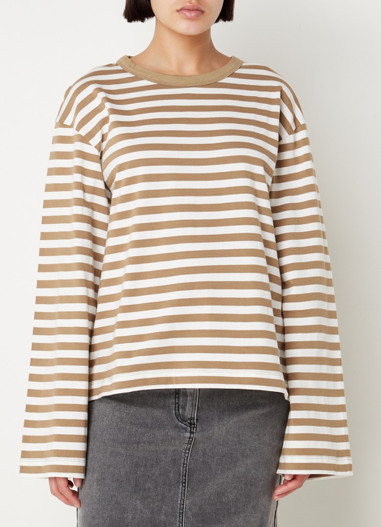 Camicia a maniche lunghe Modström Hellen in cotone biologico con righe stampate