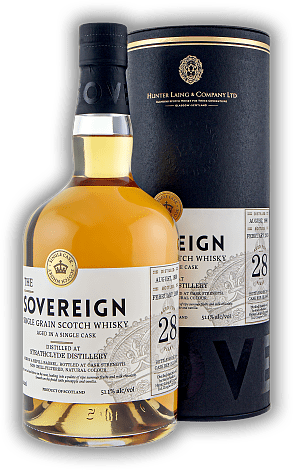 Strathclyde Hunter Laing & Co. Sovereign Grain 1990 28 Jahre Strathclyde Hunter Laing & Co. Sovereign Grain 1990 28 Jahre  Alter 28 J. - 0,7	 Liter - Vol 51,1%
