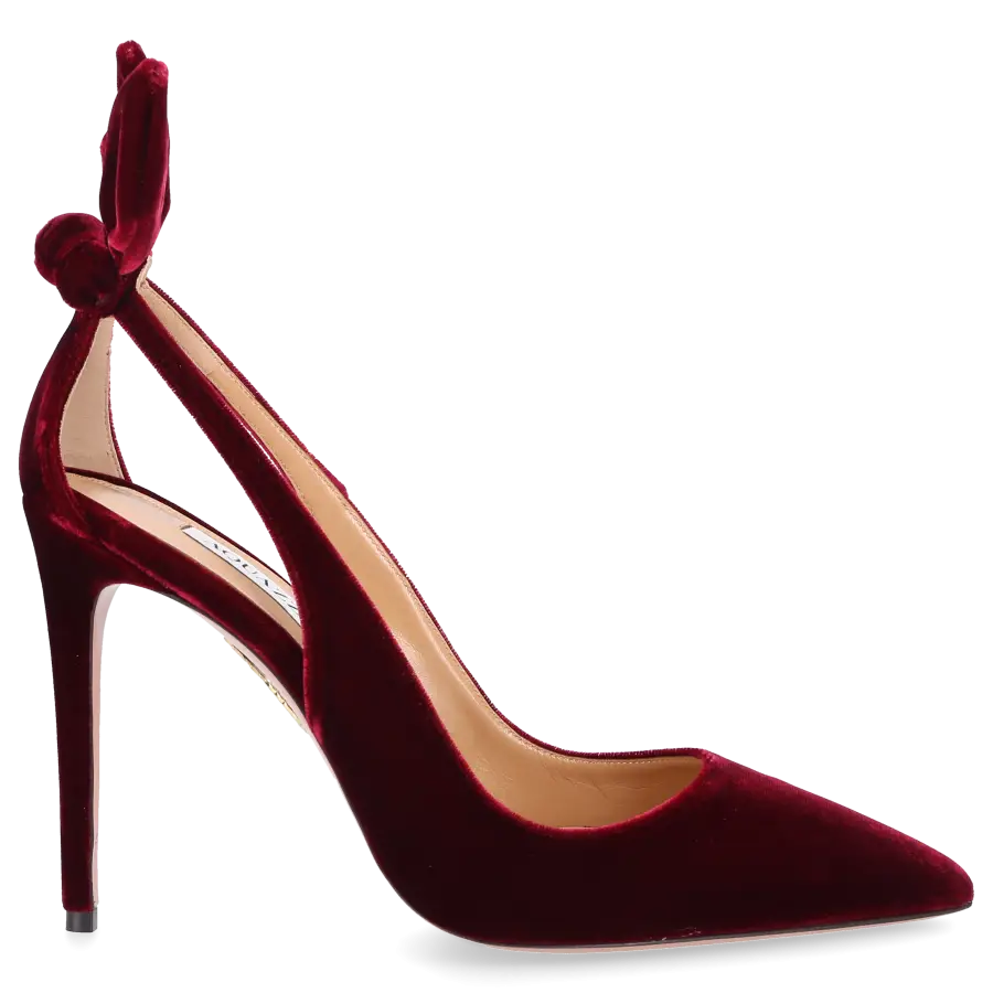 Aquazzura - Pumps BOW TIE 105 Samt - rot