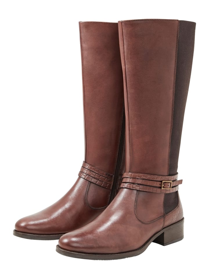 sheego Weitschaftstiefel in dunkelbraun günstig kaufen