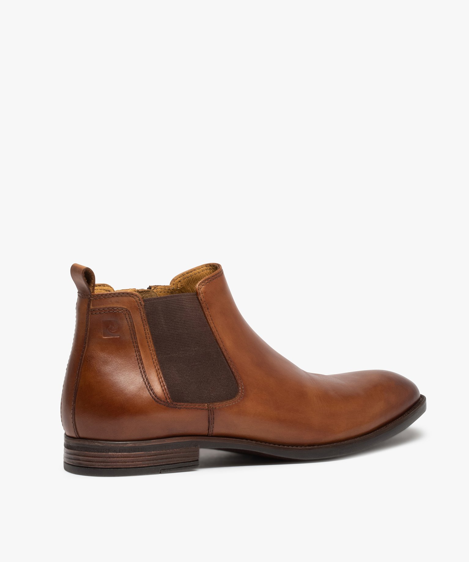 Boots homme dessus cuir uni – Pierre Cardin Diffusion camel | GEMO