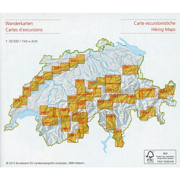 Swisstopo 1 : 33 333 Jungfrau Region - Wanderkarte