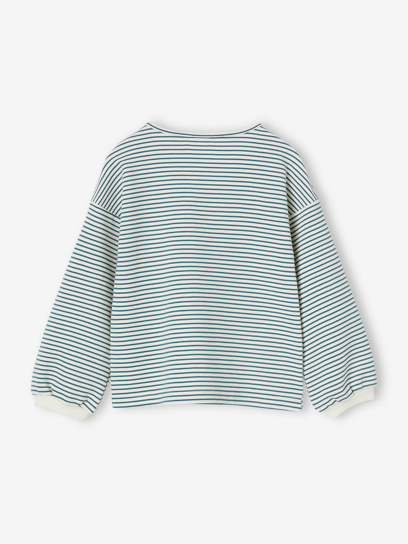 Vertbaudet Mädchen Ringelshirt - grün gestreift