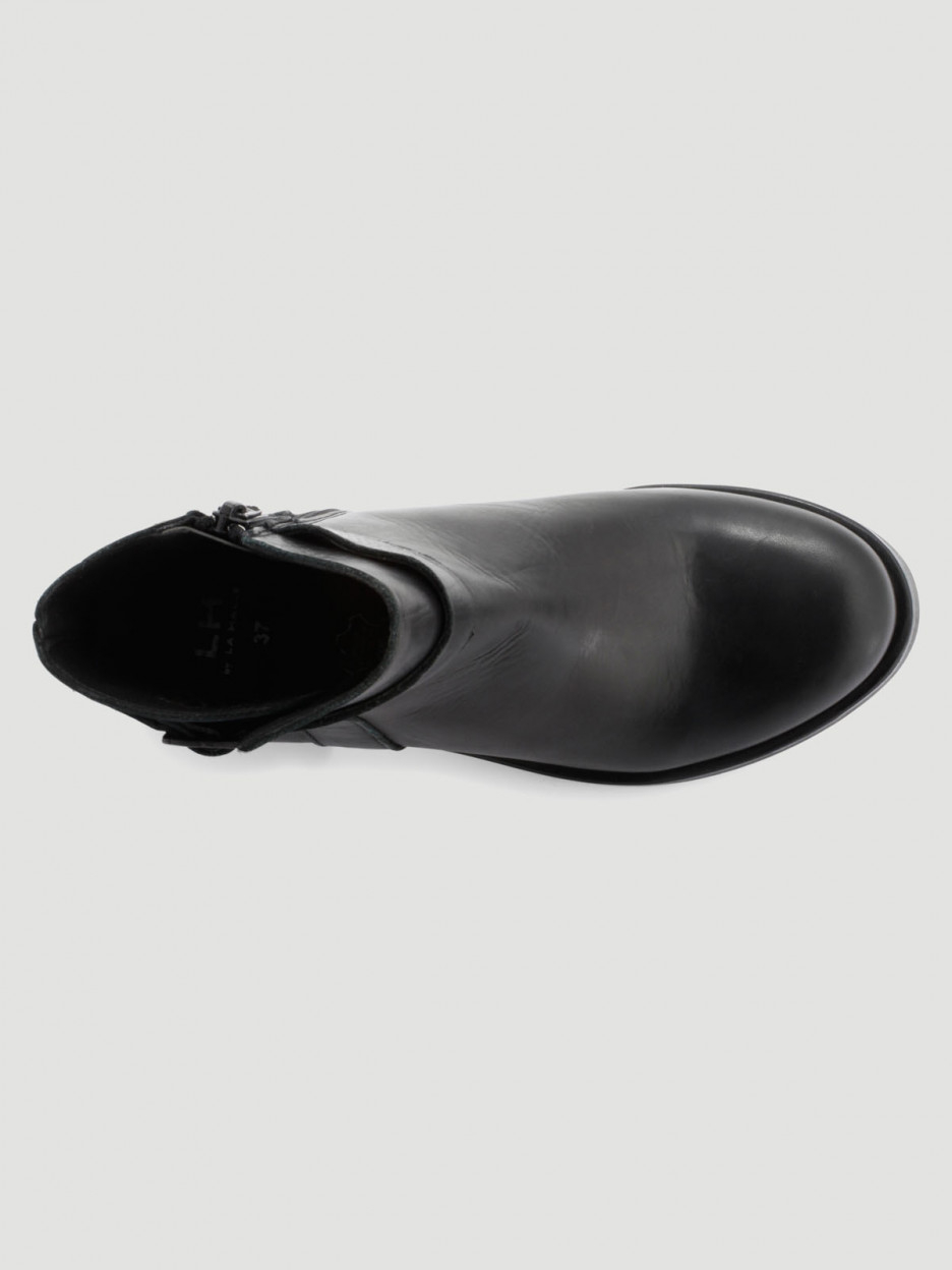Bottines en cuir noir femme | La Halle