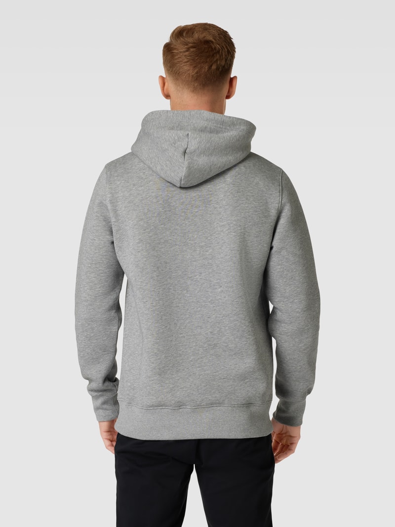 Hoodie mit Label-Stitching Modell 'SHIELD' in mittelgrau meliert