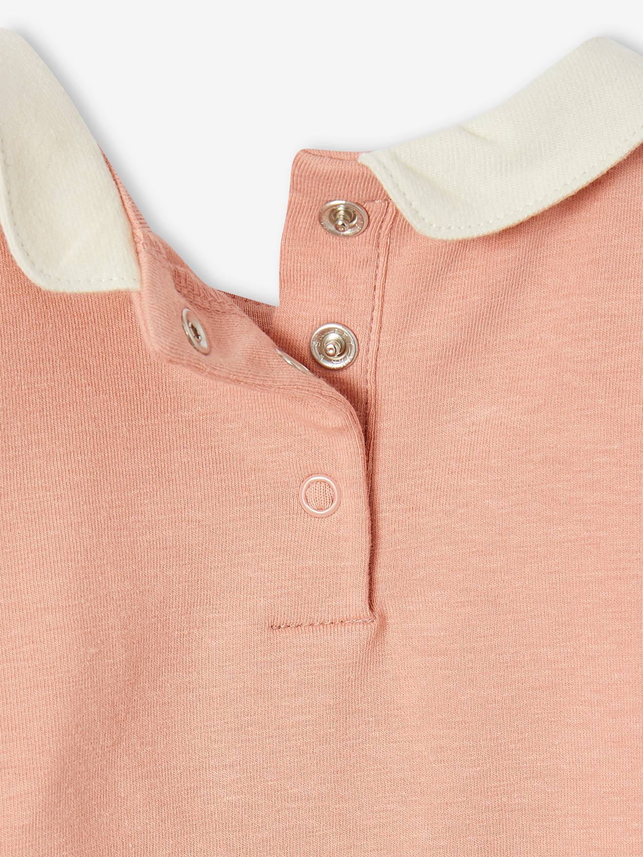 Lot de 2 bodies bébé manches longues vieux rose