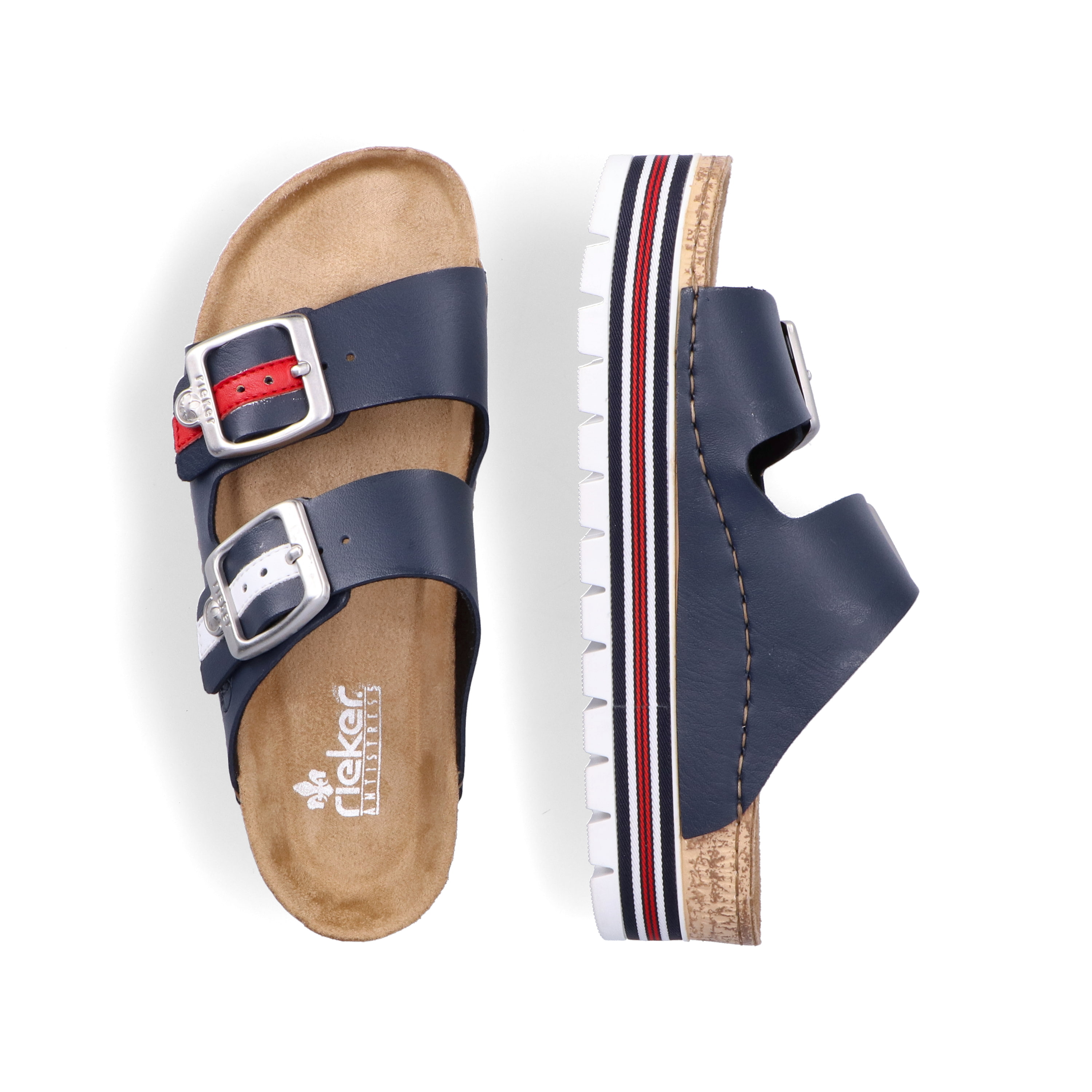 Rieker Damen Pantoletten marineblau
