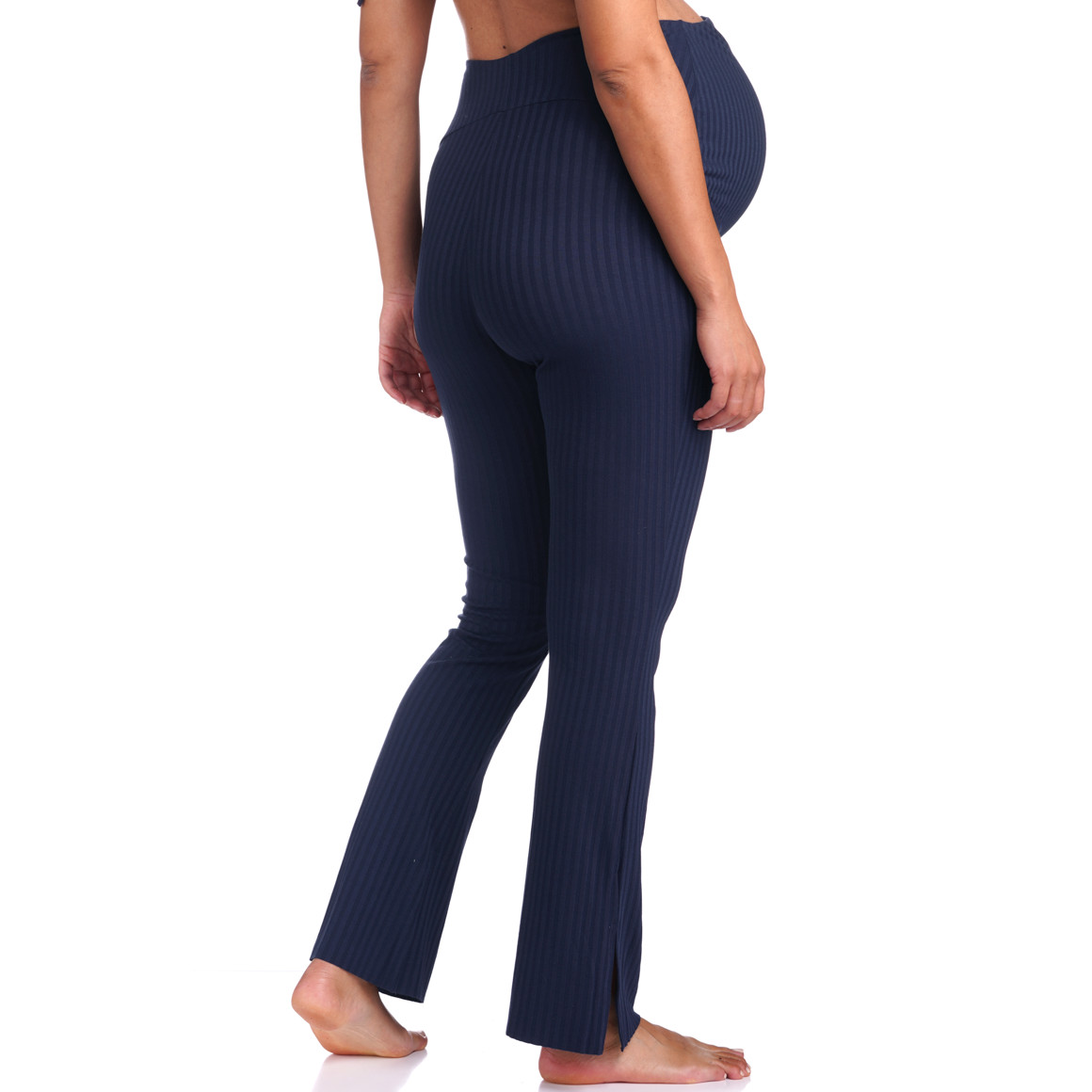 Damen Umstands-Loungehose in Ripp-Optik