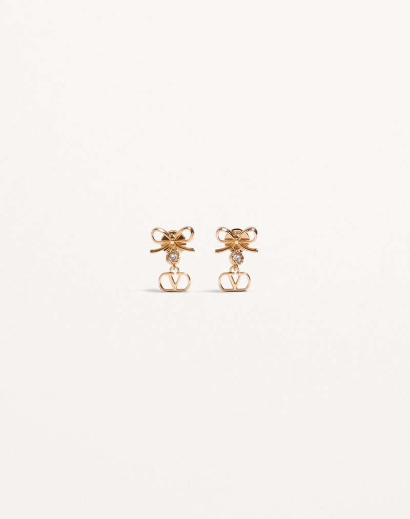 Brincos com a assinatura VLogo em metal e cristais Swarovski®