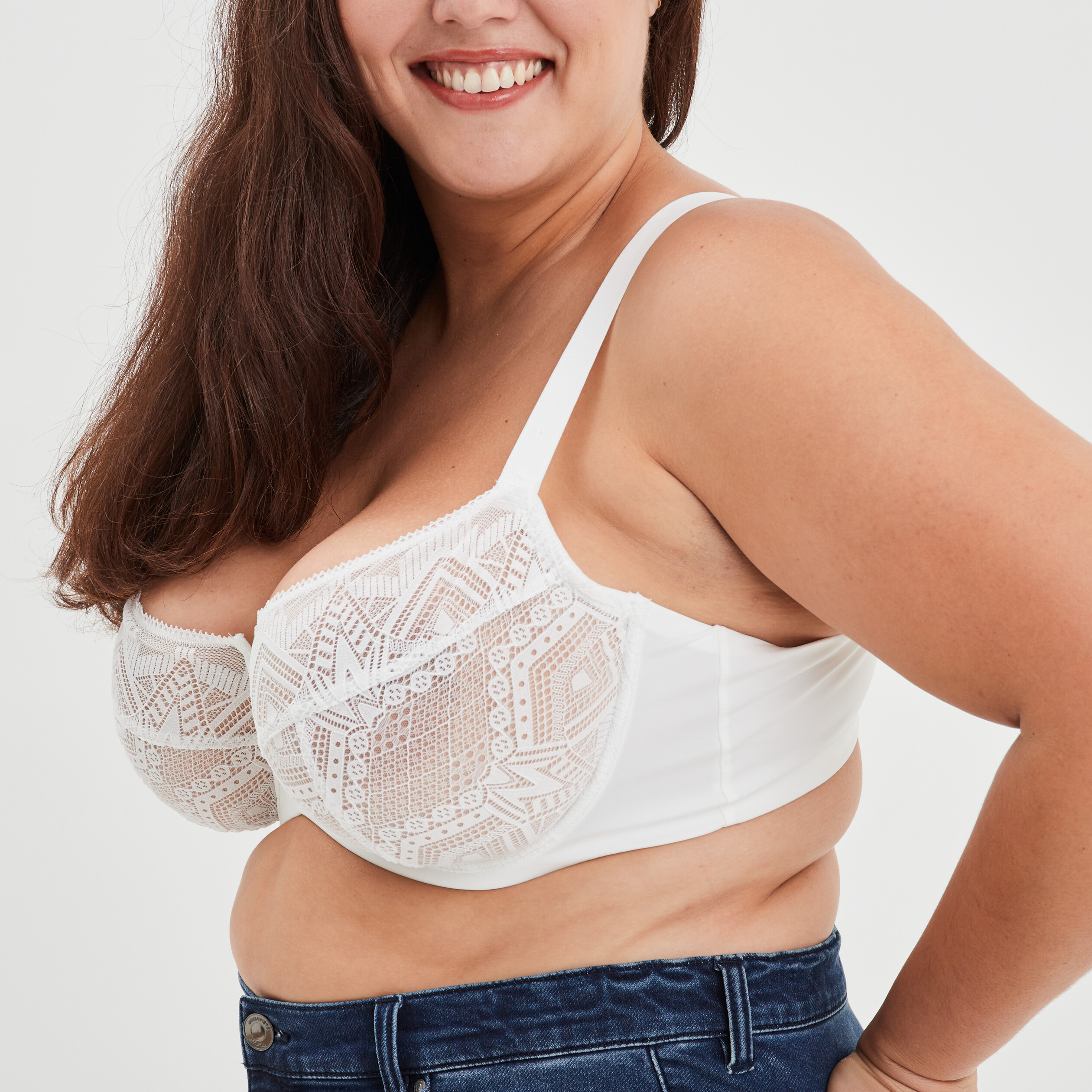 Soutien-gorge emboîtant dentelle Ivory blanc femme grande taille | La Halle