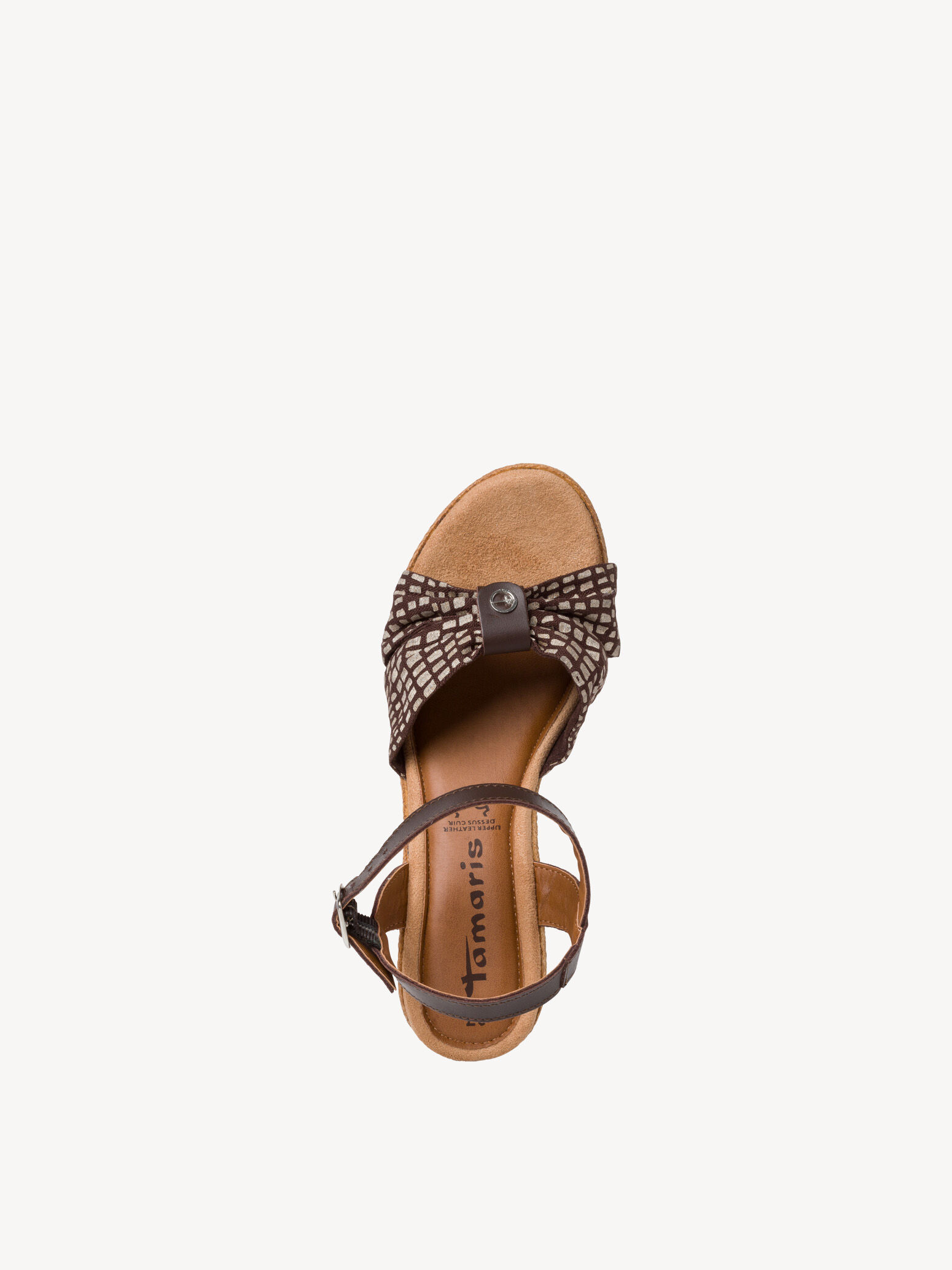 Sandale à talon en cuir - marron