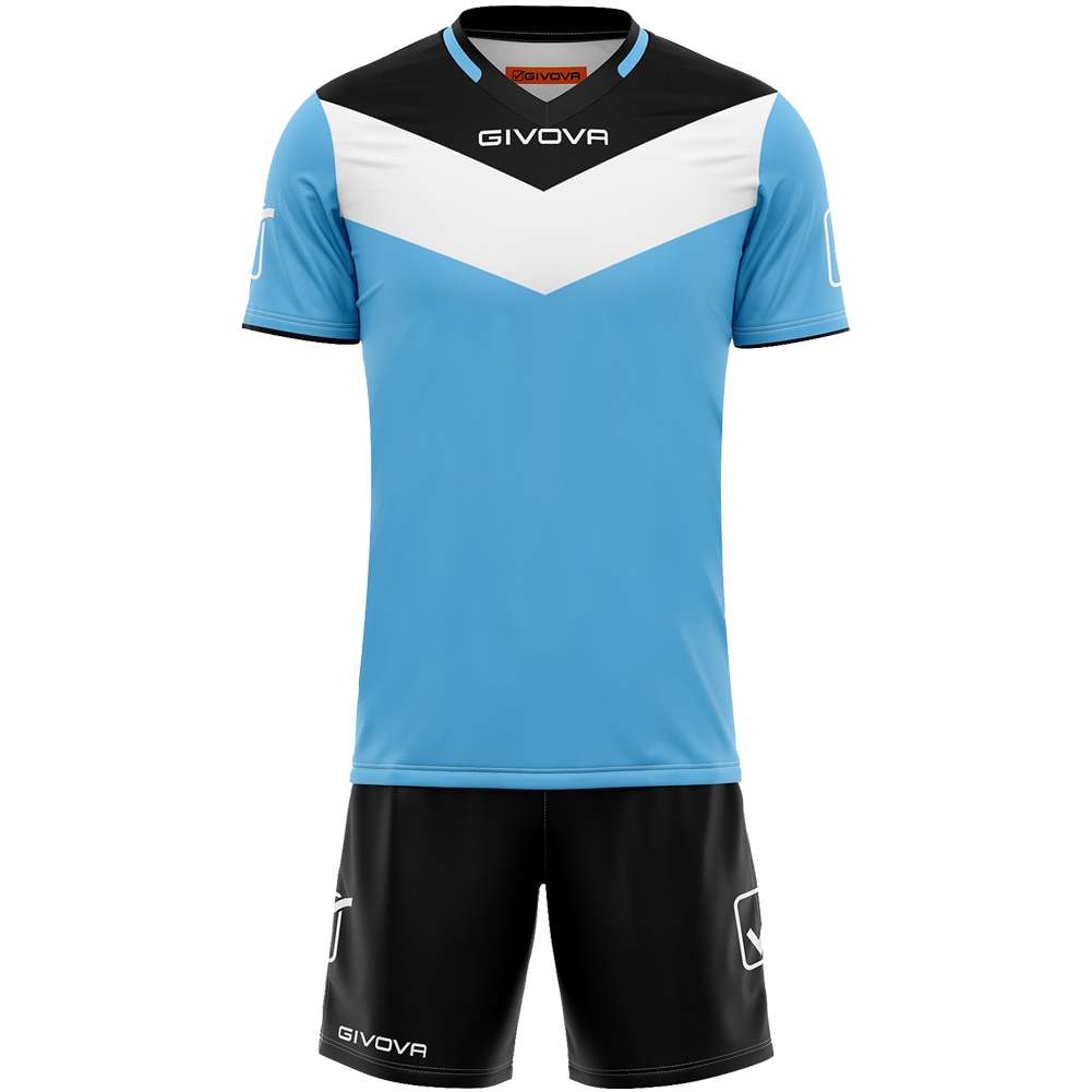 Givova Kit Campo Set Trikot + Shorts hellblau/schwarz