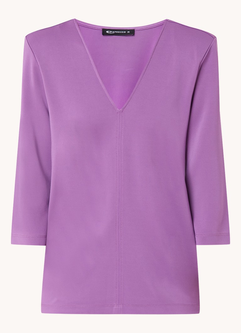 Expresso Top with V-neck and shoulder pads