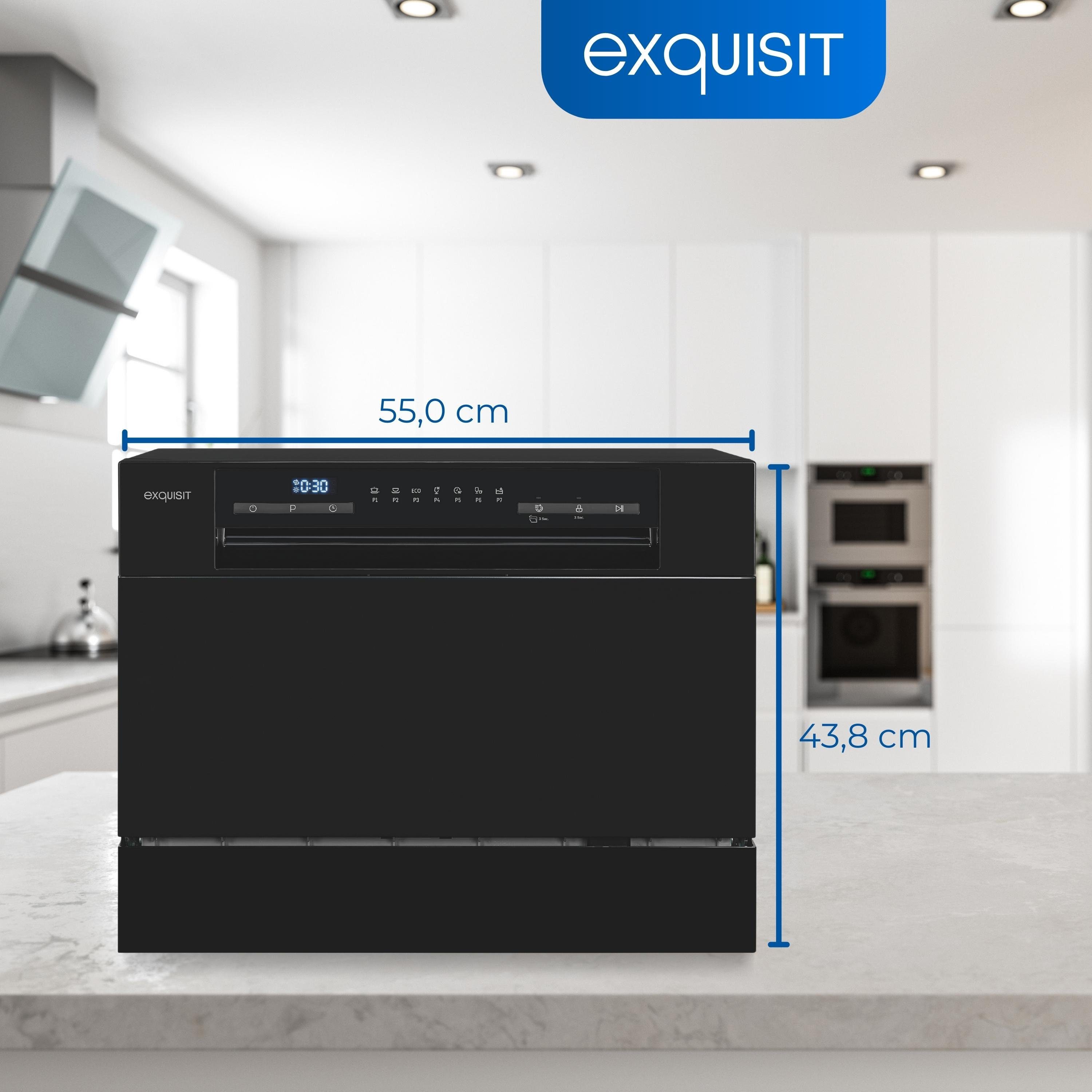 exquisit Tischgeschirrspüler, GSP206-030D, 6 Maßgedecke, kompakt und Platzsparend, ideal für kleine Küchen