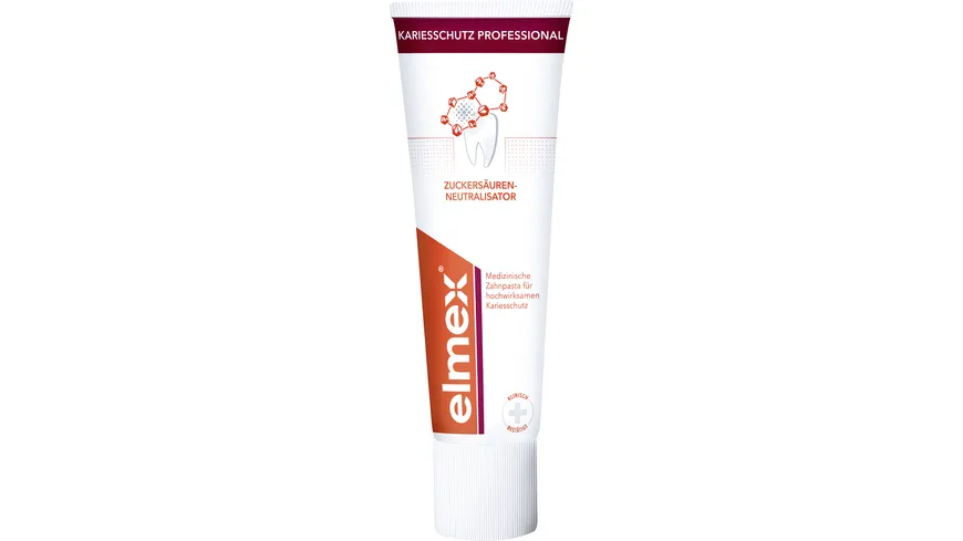 elmex Zahnpasta Kariesschutz Professional – medizinische Zahnreinigung mit patentiertem Zuckersäuren-Neutralisator 75 ml