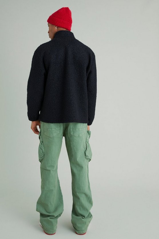 Oversize Sweatshirt mit 1/4 Reißverschluss und Bouclee-Applikation