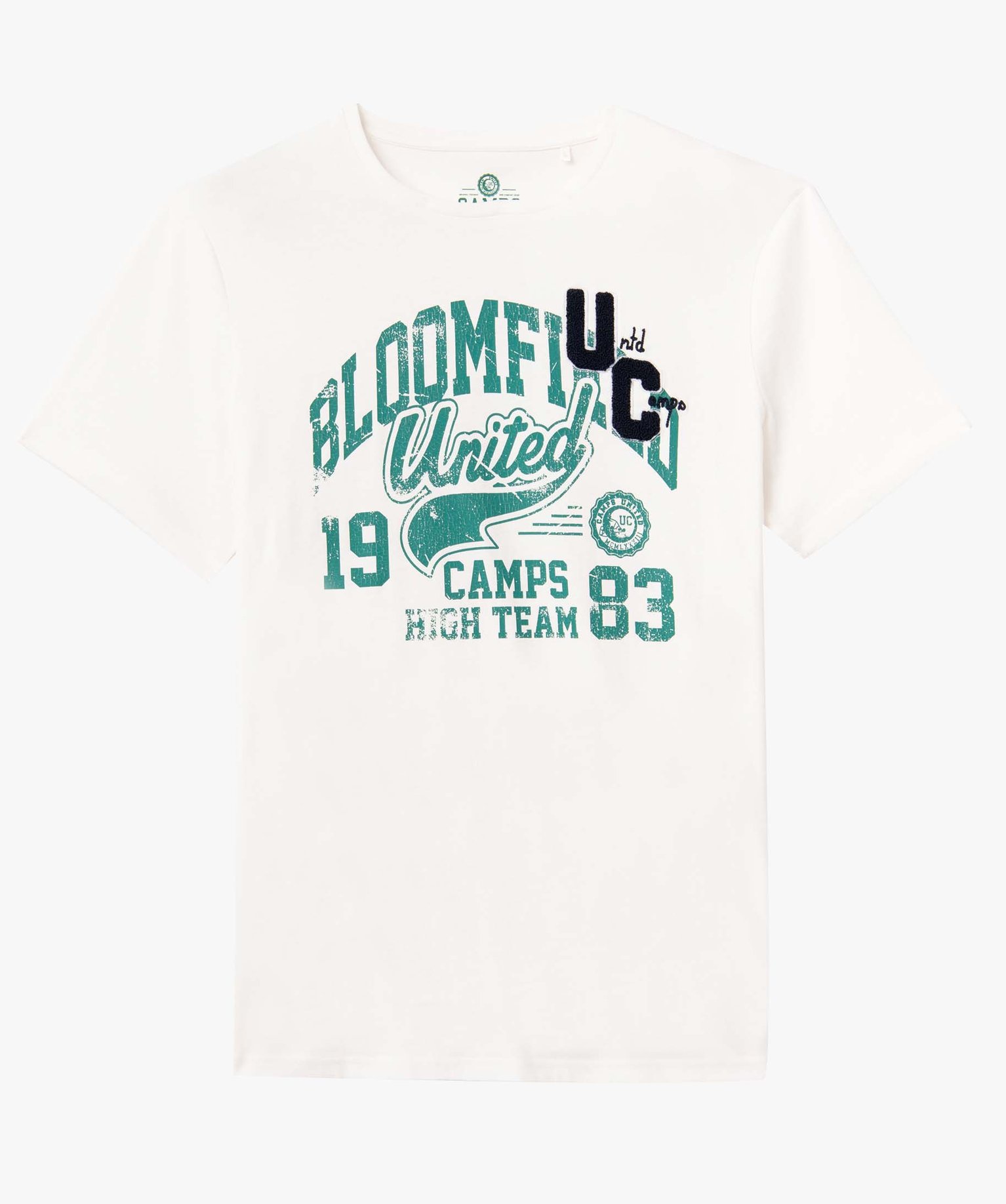 Tee-shirt homme à manches courtes avec inscription - Camps ... blanc | GEMO