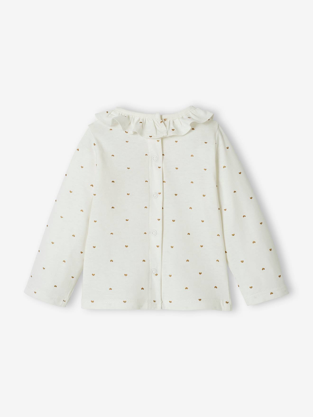Vertbaudet Mädchen Baby Shirt mit Volantkragen, personalisierbar - pudrig rosa