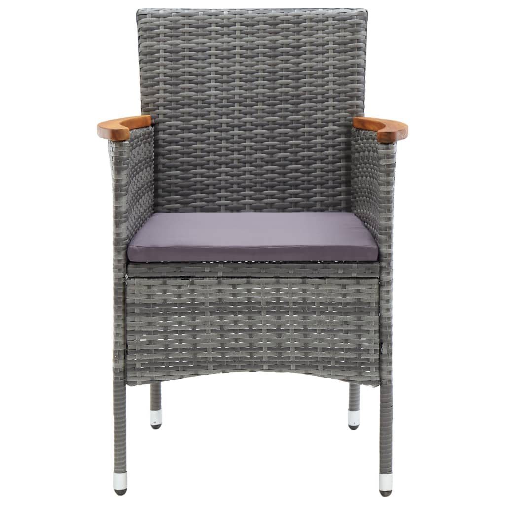 vidaXL Gartenstuhl Garten-Essstühle 4 Stk. Poly Rattan Grau (4 St)