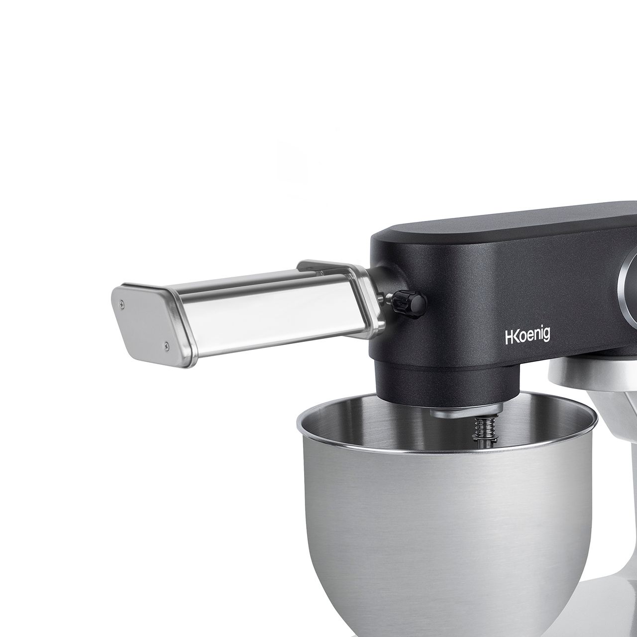 H.Koenig Zubehör KM3 Nudelmaschine für professionelle Knetmaschine KM120/KM124/KM126/KM128, Laminoire für frische Pasta, Spaghetti, Tagliatelle, Edelstahl