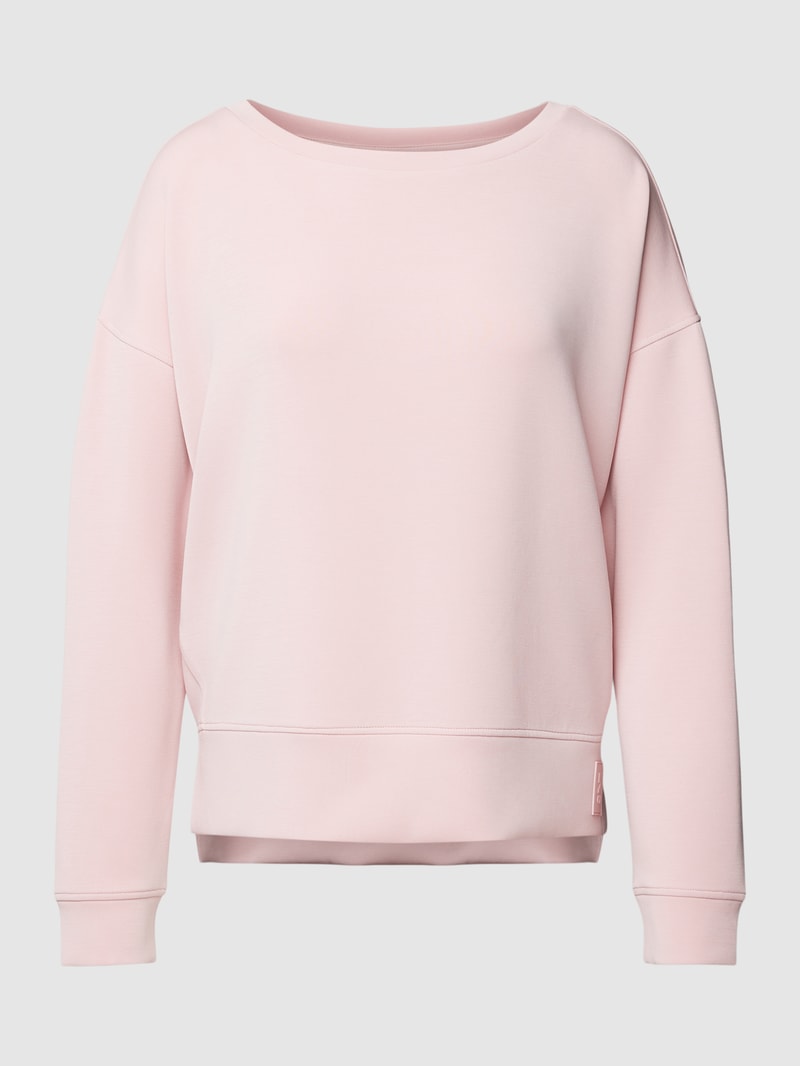 Sweatshirt mit Label-Applikation in rosé