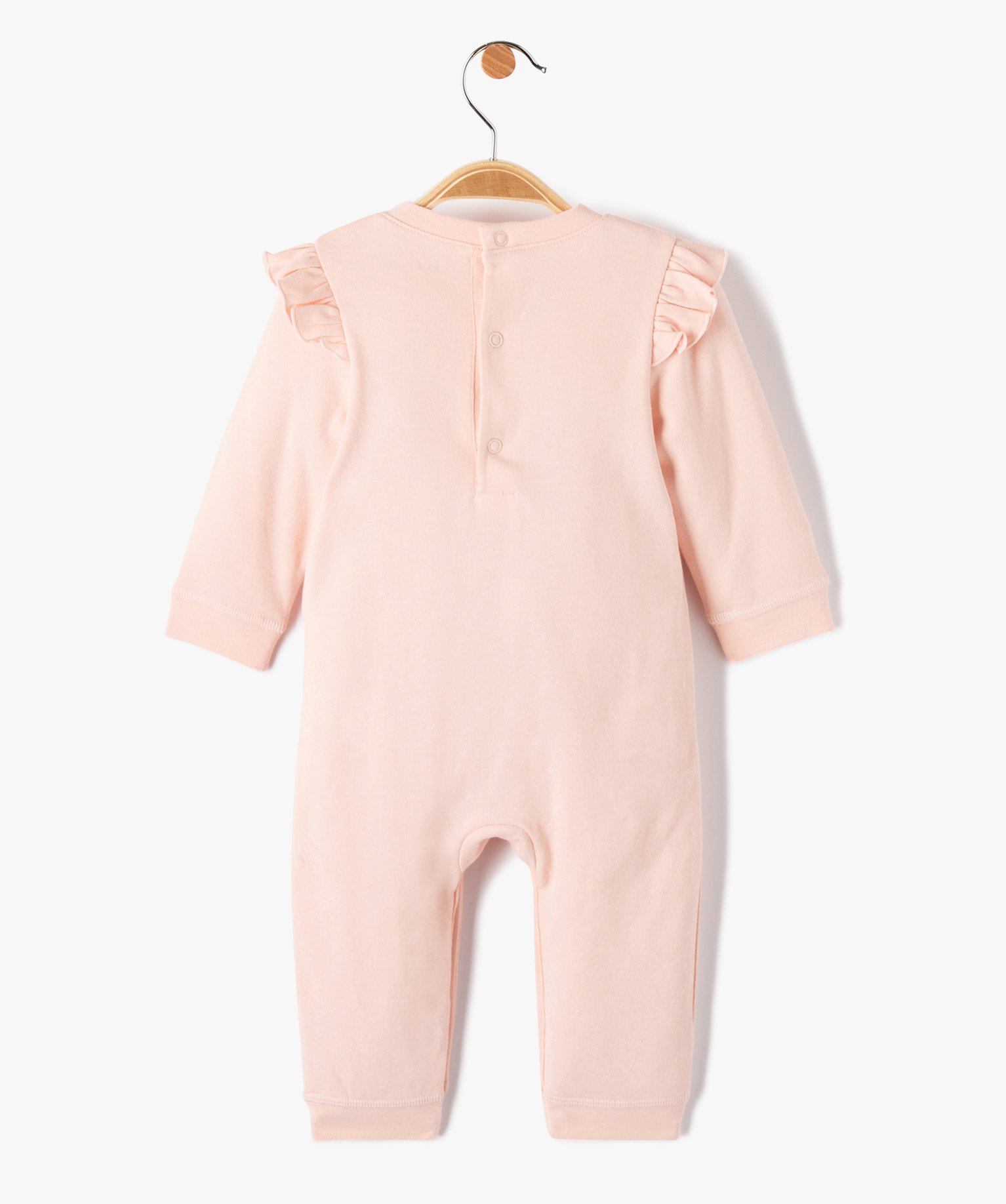 Pyjama bébé en jersey à épaules volantées rose | GEMO