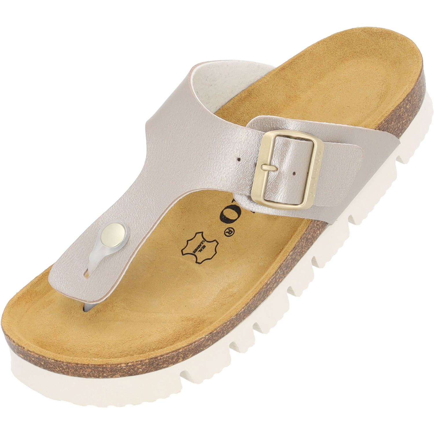 Palado Kos PL Metallic, Zehentrenner, Damen, Beige