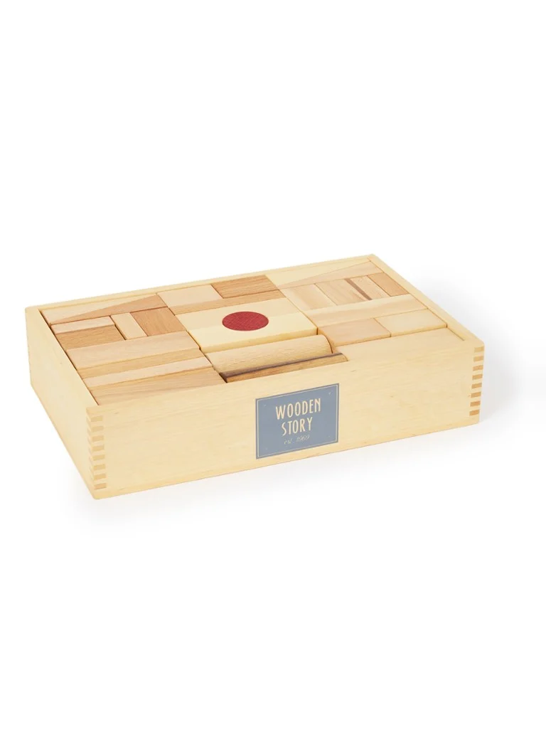 Conjunto de 63 blocos de construção de madeira Wooden Story