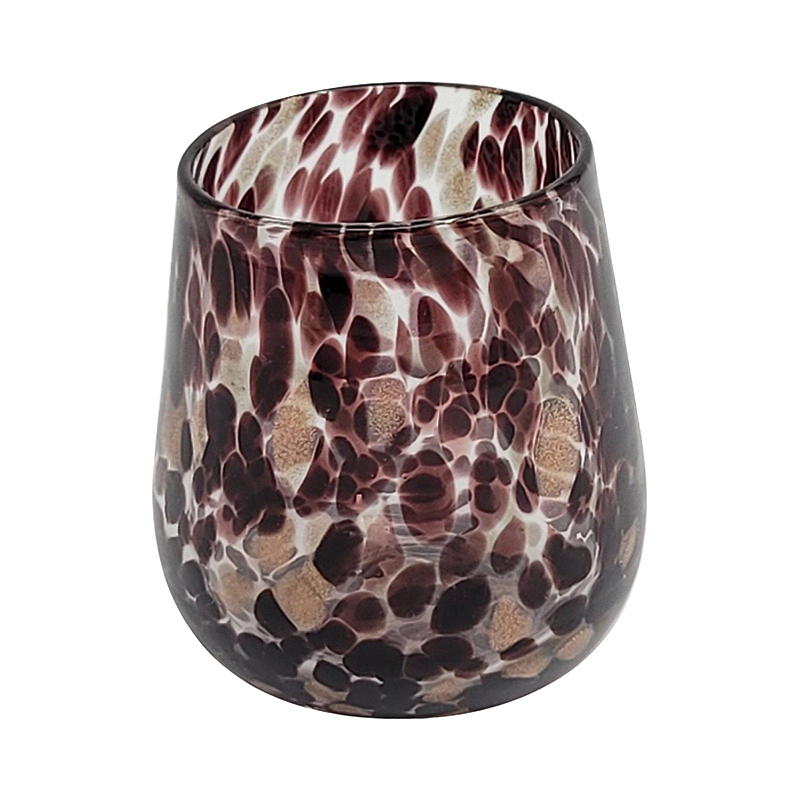 Home Telysholder 9x10 cm glass brun Dots
